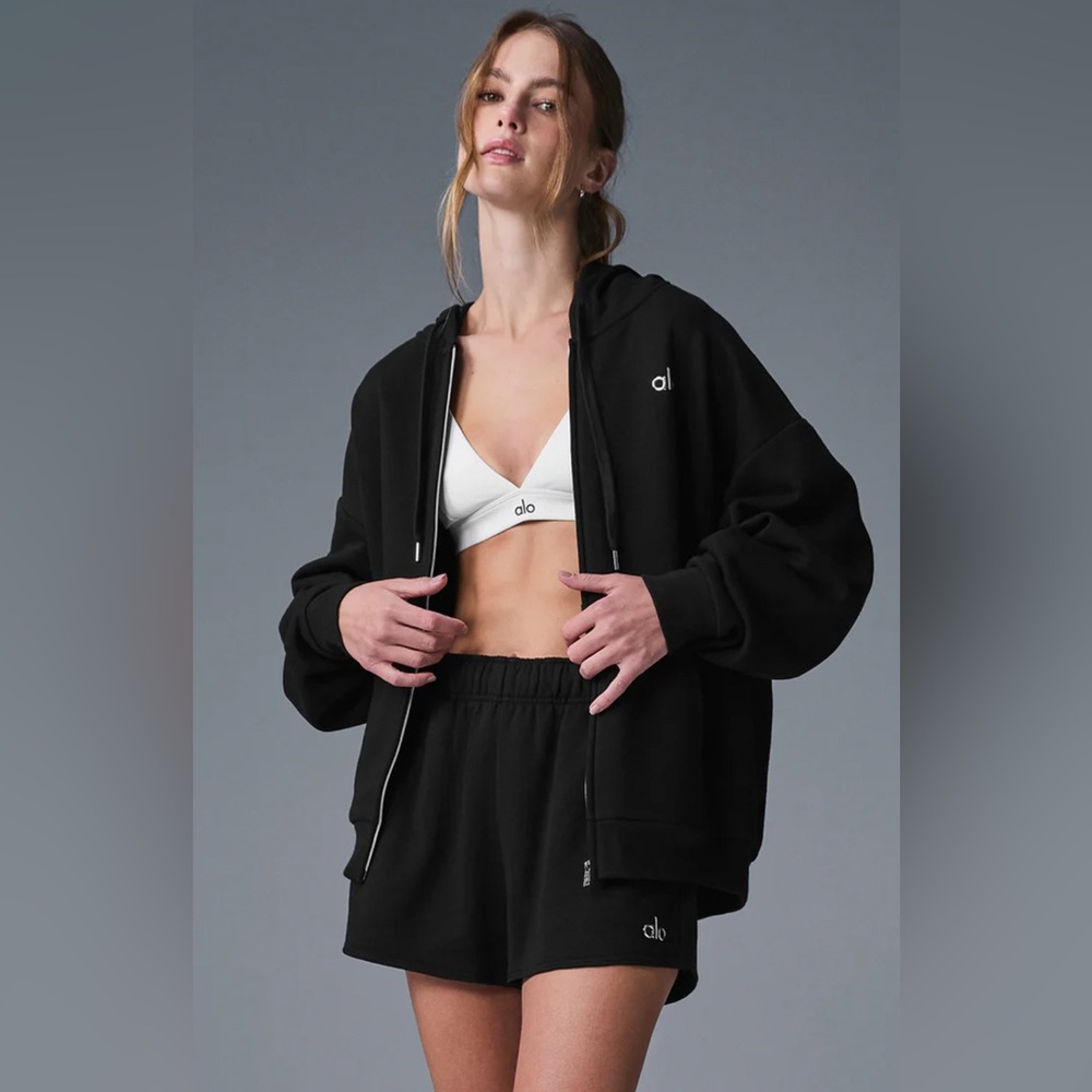 alo accolade full zip hoodie | size S